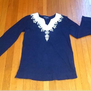 Soft Surroundings top cotton embroidered